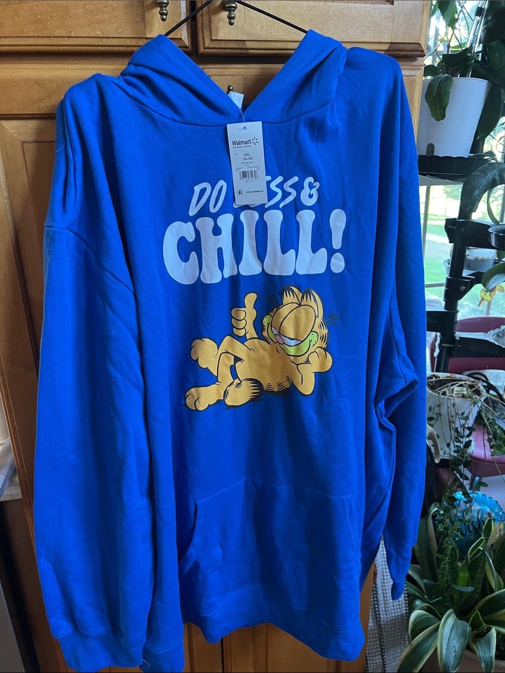 Garfield "Do Less & Chill!" Blue 5xl Hoodie NWT